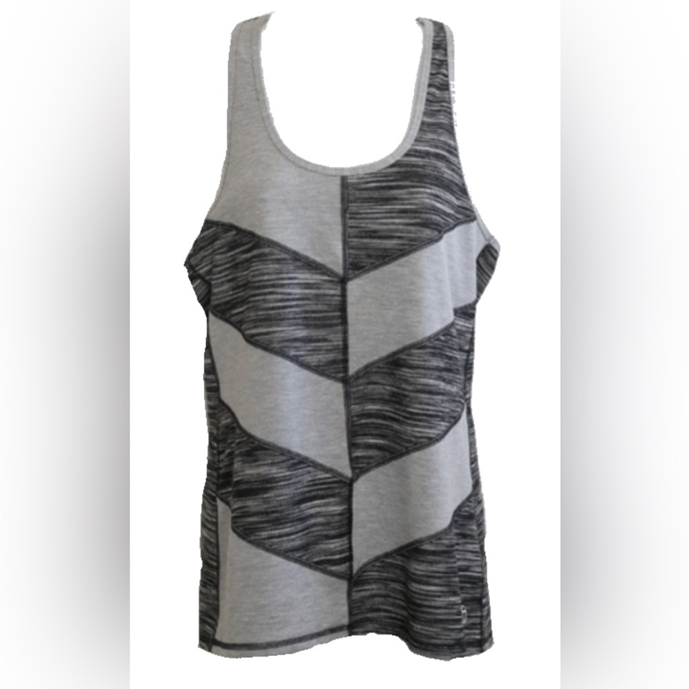 Trina Turk Recreation Chevron Racerback Tank Top Gray/Black Size M